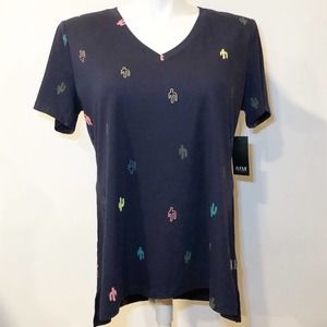 Ana Navy Cactus Short Sleeve Tee XL